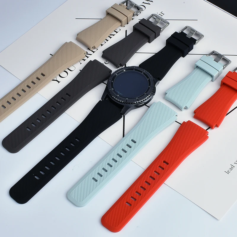 22mm Watch Band For Samsung Galaxy Watch 3 Gear S3 Amazfit Stratos 3/GTR Silicone Bracelet Belt For Huawei Watch 4/3/GT4-3 band