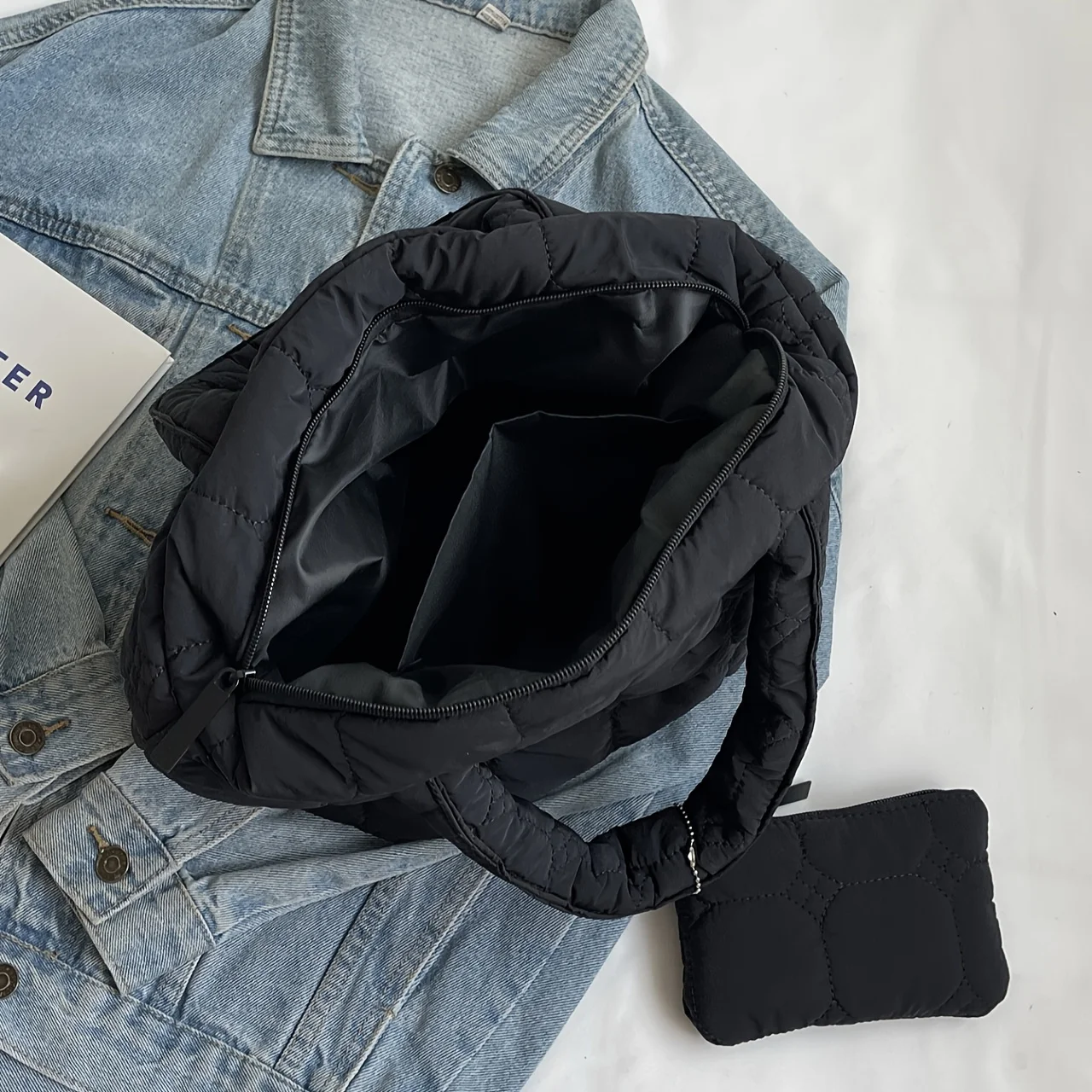 Женская сумка-тоут на пуху, осенне-зимняя модная сумка, аксессуары для ключей, мягкая большая вместимость, для покупок, кампуса