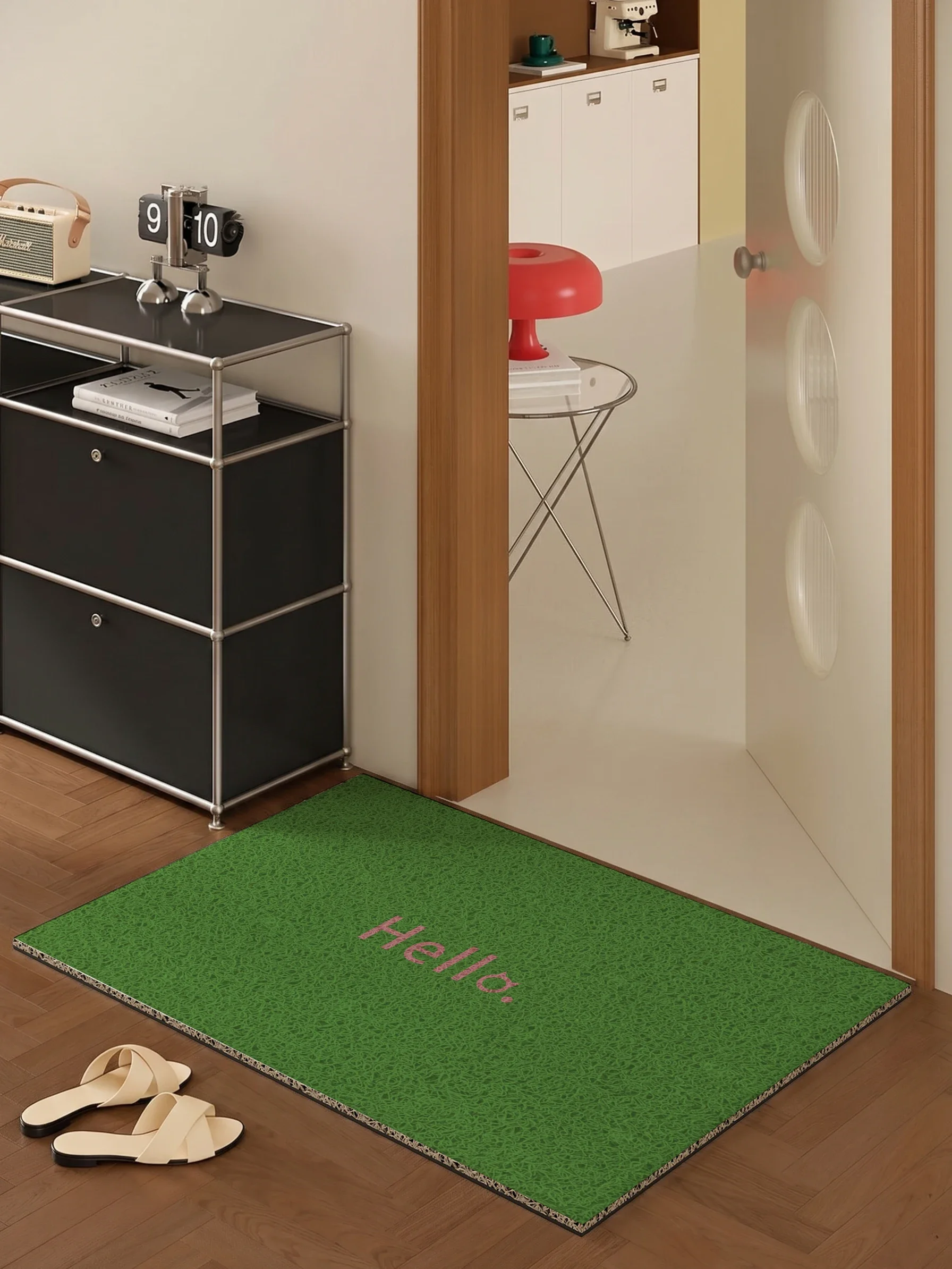 Hello Welcome Mat Simple Design Wire Loop Doormat Cuttable Entrance Carpet Anti Dust Non-Slip Pad Home Door Floor Mat
