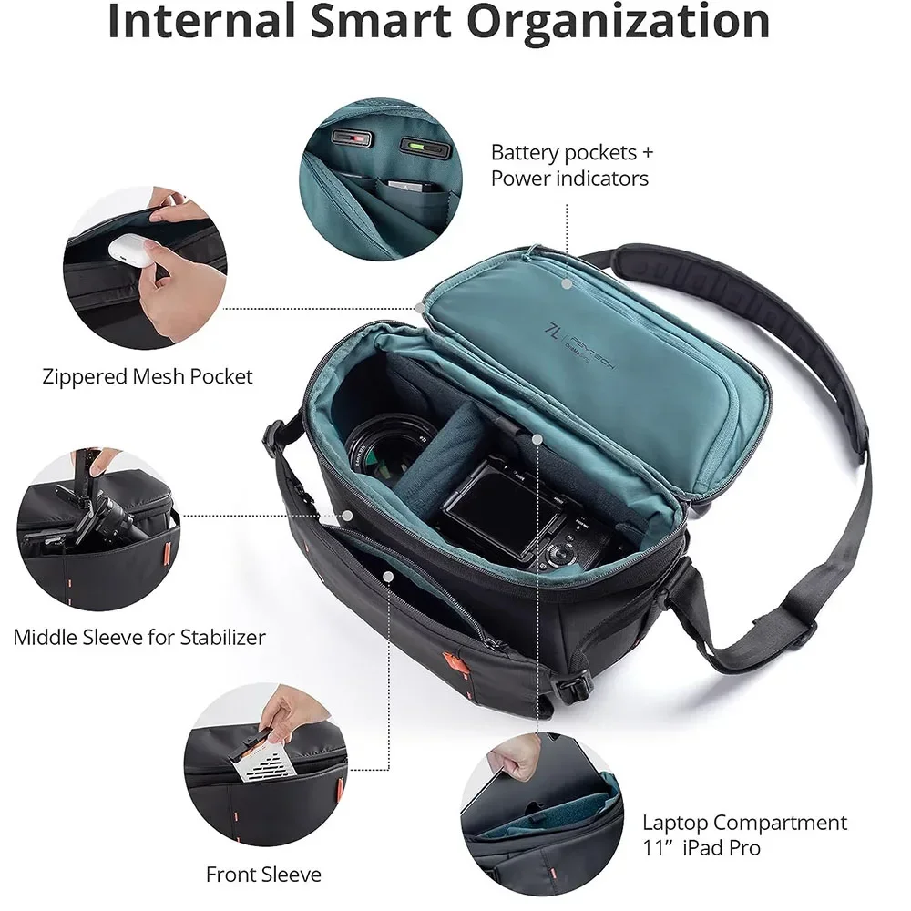 PGYTECH OneMo حقيبة رافعة 7L 11L حقيبة كاميرا كروس لكاميرات DSLR وكاميرات بدون مرآة، حقيبة تصوير للرجال والنساء الأحدث
