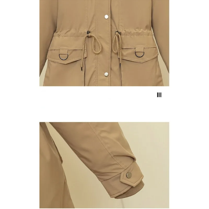 2024 New Women Padded Winter Jacket Female One Coat Three Dresses Parkas Outwear Waist Tightening Plush Adding Overcoat