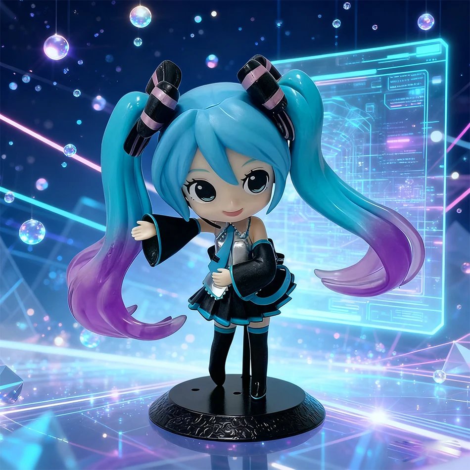 ฟิกเกอร์อนิเมะฮัตสึเนะ มิคุ ขนาด 15 ซม. ของตกแต่งตัวละครจิ๋วสุดน่ารัก สีชมพู-เขียว ของตกแต่งบ้าน ของเล่นตั้งโต๊ะ ของขวัญวันเกิดสำหรับเด็ก