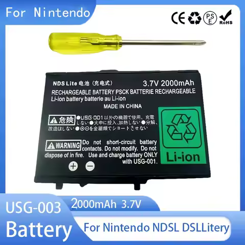 USG-003 Rechargeable Battery 3.7V 1000mAh Replacement Lithium Battery Pack For Nintendo NDSL DSLLitery Game Micro Usg003 Battery