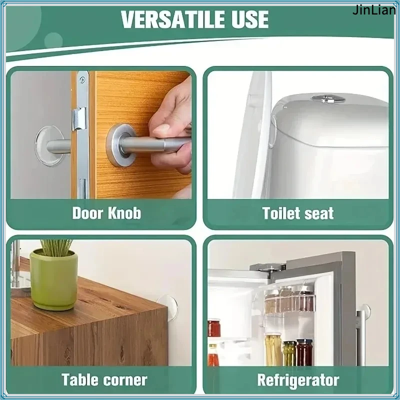 Door Knob Wall Shield Clear Soft Rubber Door Stopper Door Handle Bumper Mute Stickers Wall Protector Muffler Pad Protective Plug