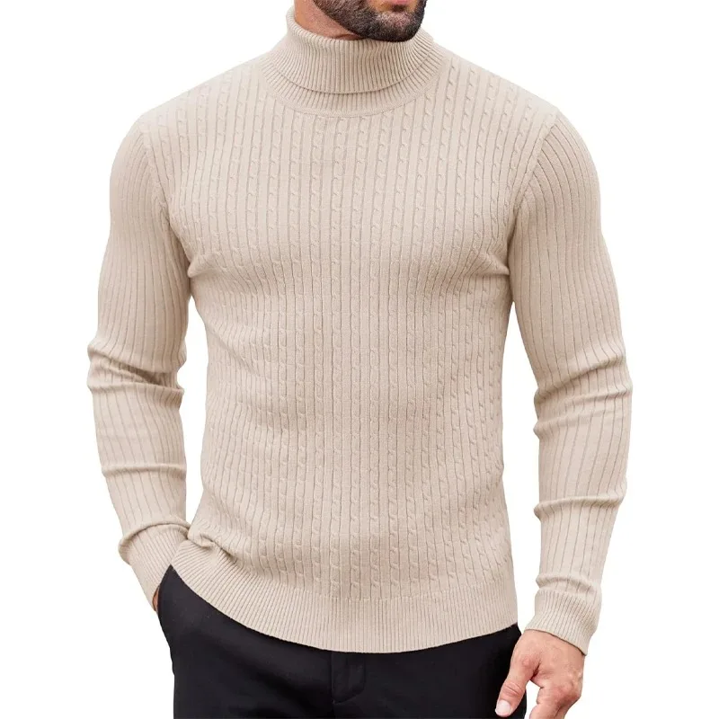 لعبة الحيوان في الهواء الطلق عالية الرقبة سترة الرجال الباردة بلوزة البلوز تريكو الدافئة عادية الياقة المدورة البلوز الصوفية الشتاء القمم #2