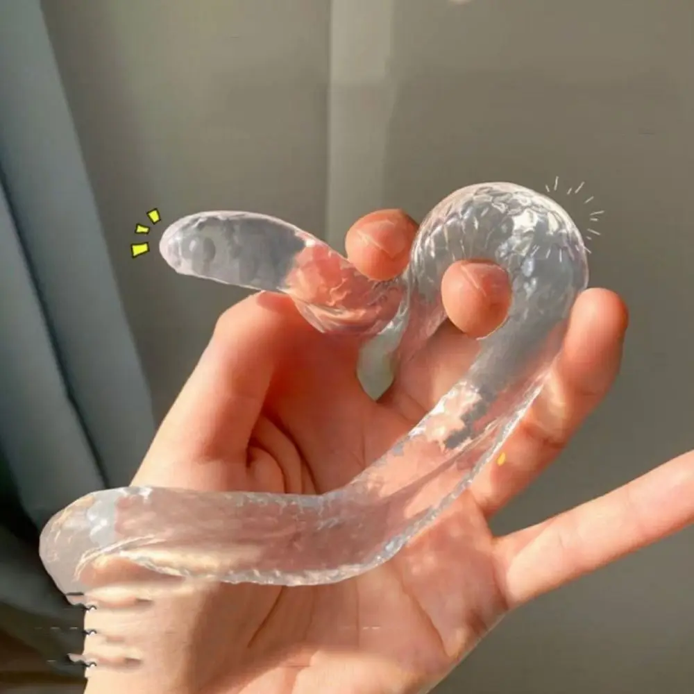Brinquedo de cobra de recuperação lenta feito à mão simulação lento aumento pegajoso transparente cobra squeeze brinquedo ultra úmido ins cobra pitada brinquedo