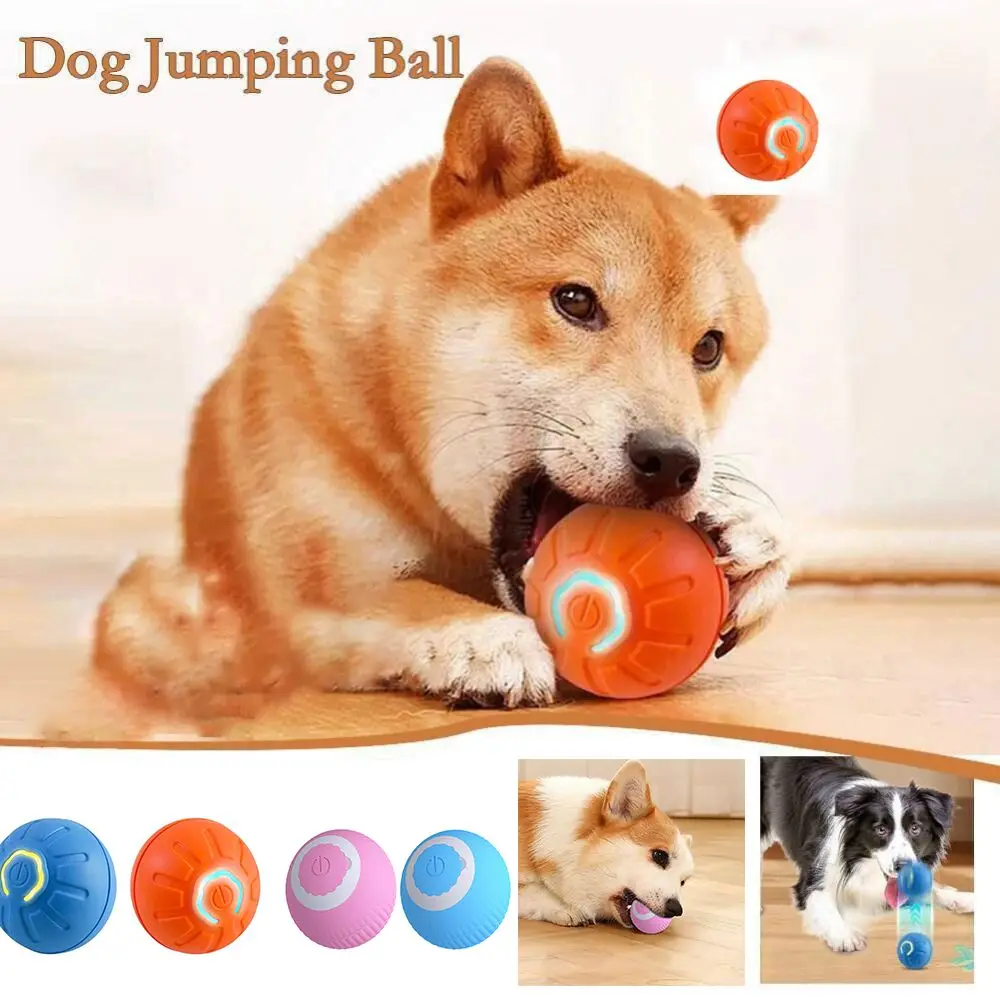 Intelligent Teasing Dog Ball New LED Boredom Relief Artifact Automatic Jumping Ball Bite Resistant Fun Toys Dog Electric Toys