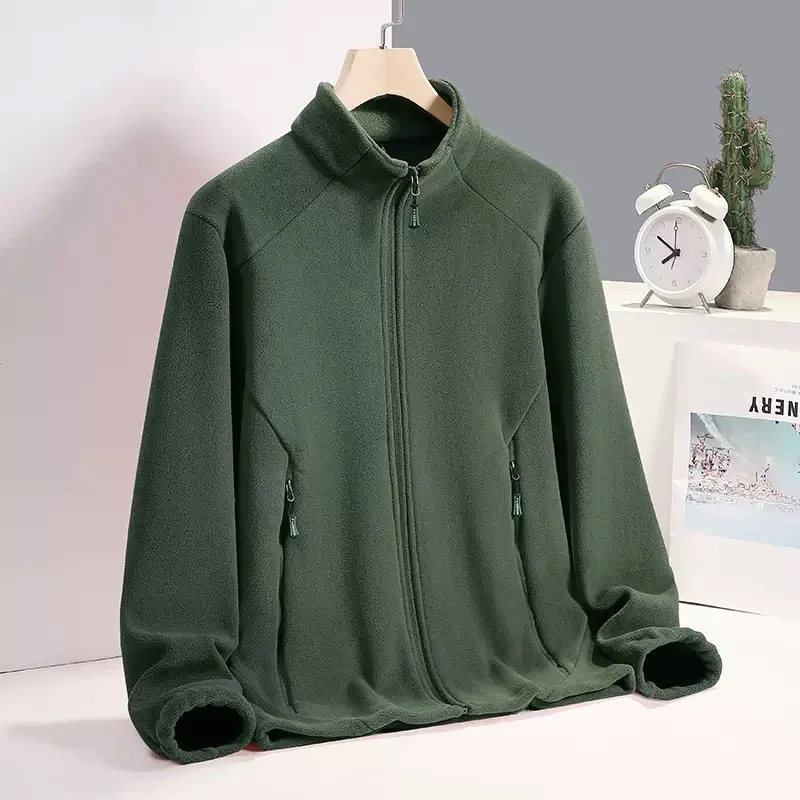 

Autumn and Winter Fashion Solid Color Plus Plush Thick Warm Jacket For Men's Casual Loose Sports Plus Large Size High-end Jacket