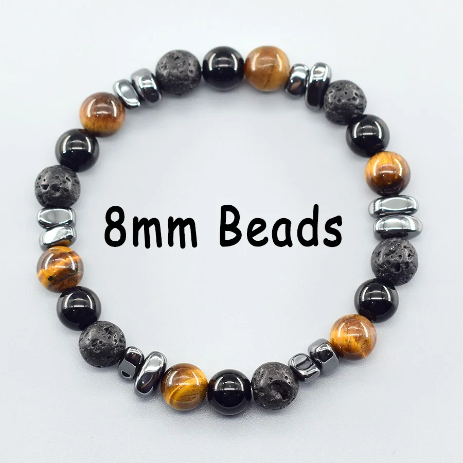 Natural Yellow Tiger Eye Stone Beads Bracelet Men Women Volcanic Onyx Improve Capillary Function Enhance Immunity Jewelry Gift