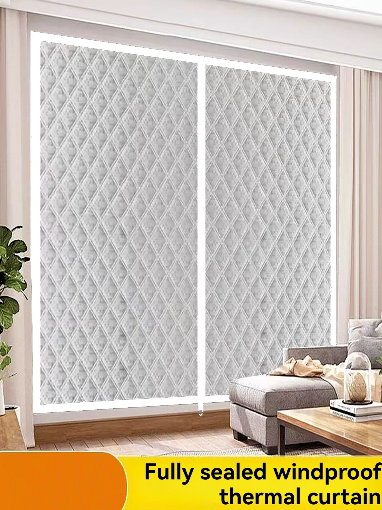 Winter windproof thickened warm curtains, windproof artifact, bedroom insulation film, cold proof sealed windows, blocking 99% o