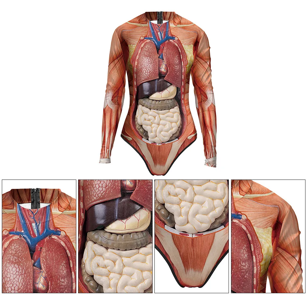 Halloween Clothes Swimwear Human Tissue Design Scary Special Color Scheme Create Halloween Feel Attractive Unique