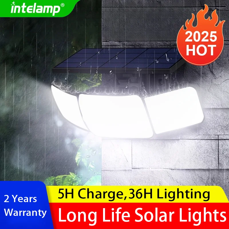 2025 أحدث 1200LM LED أضواء الشمسية في الهواء الطلق محس حركة الجدار مصباح للطاقة الشمسية الخارجية مقاوم للماء ضوء الشمس الطاقة ضوء حديقة الشارع