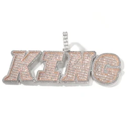 Niestandardowa osobowość duże litery CZ nazwa wisiorki naszyjnik dla mężczyzn Hip Hop Bling Iced Out raper biżuteria Drop Shipping