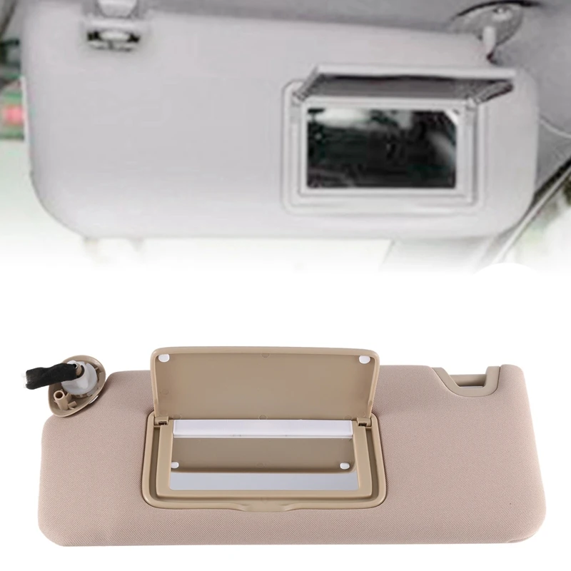 83280-TA5-A51ZA Beige Left Side Sun Visor Shield With Light Makeup Mirror For Honda Accord 2008-2013