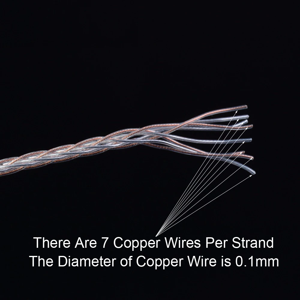 Kopfhörer-Upgrade DIY geflochtenes Kabel PTFE OCC Silberdraht 6N Drahtleitung Headset Kopfhörer Speake 8 Kerne 7 Stränge x 0,1 mm – Detail 5
