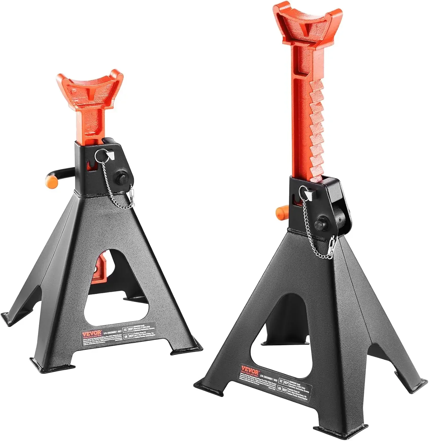 

Jack Stands, 6 Ton (13,000 lbs) Capacity Car Jack Stands Double Locking, 14.2-23 inch Adjustable Height, Red, 1 Pair