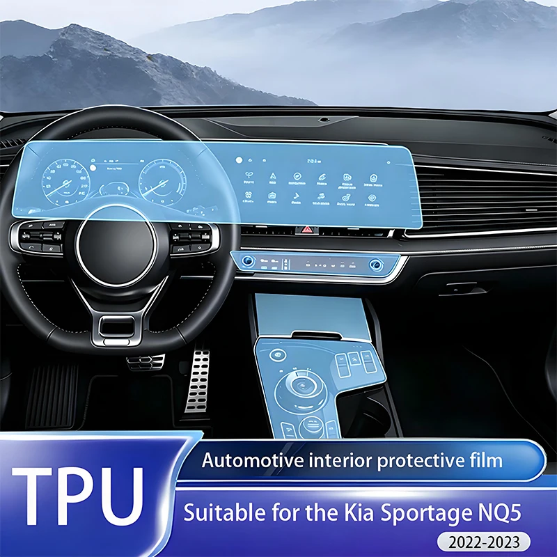 

For Kia Sportage NQ5 2022-2023 LHD Car Interior TPU Transparent Scratch-Resistant Waterproof Film For Dashboard Navigation Door