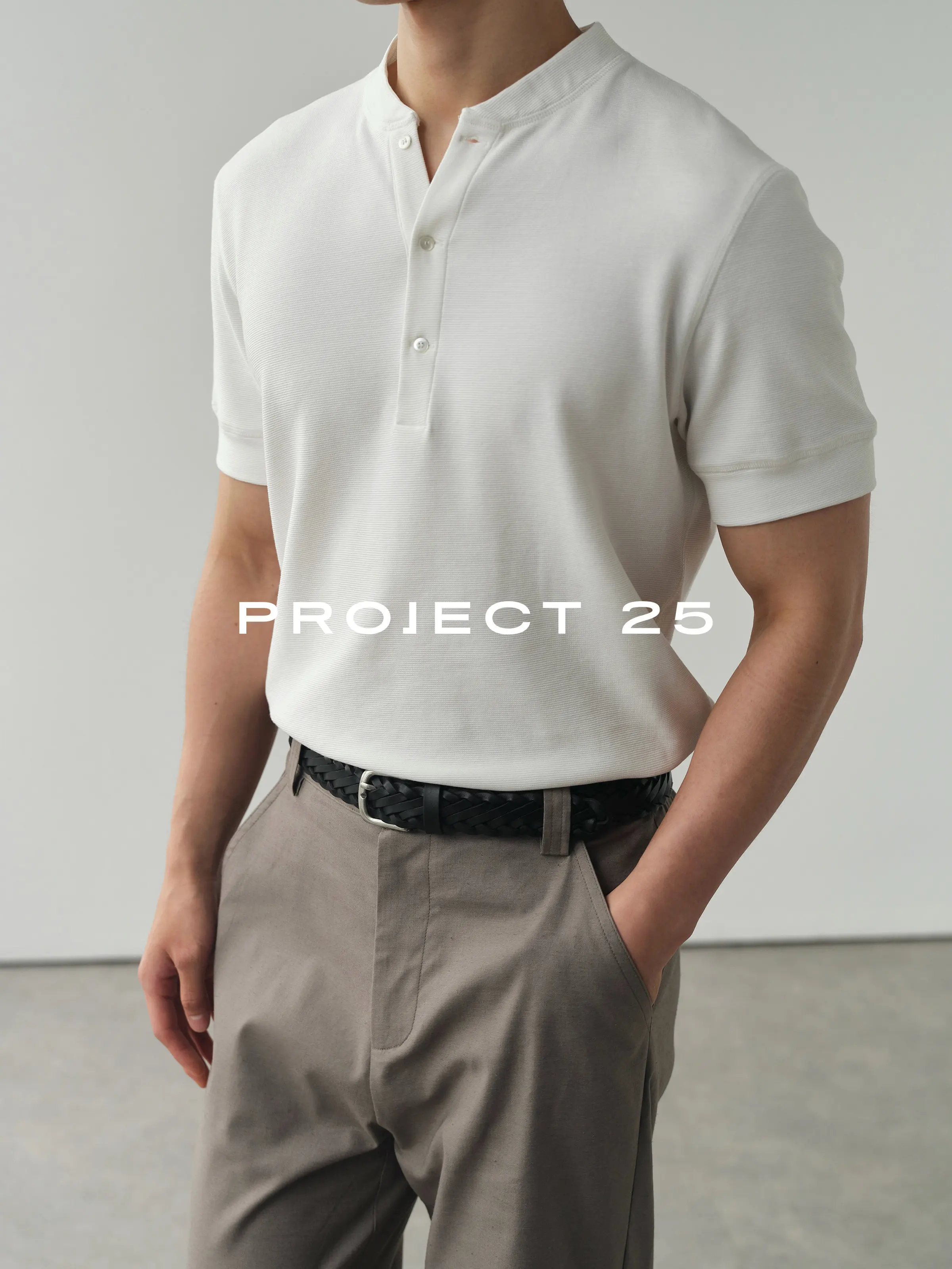 PROJECT 25 Men's Textured Cotton Old Money Style Henley T-Shirt, Soft Breathable Casual Versatile Short Sleeve Tops Hot Sale