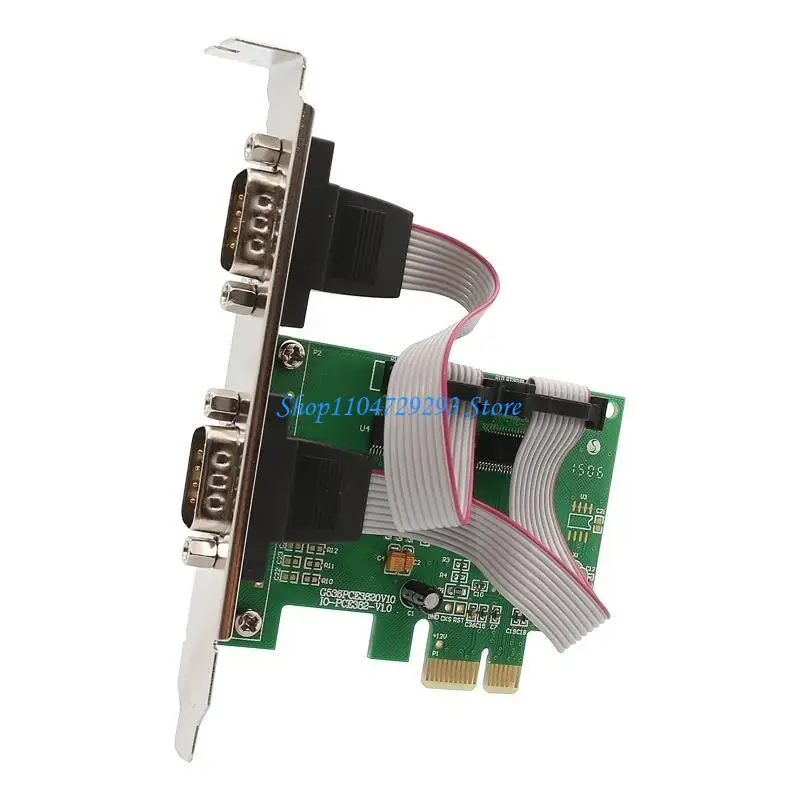 PCI-E 2-Port Dual DB9 Serial RS232 Port PCI for Express PCIe Adapter Card WCH382