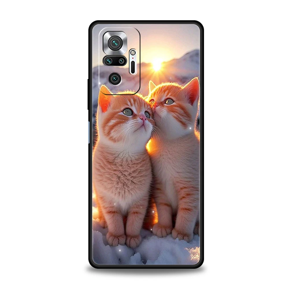 Kiss Cat Cute Kitten Phone Case Cover for Redmi Note 12 10 11 Pro Plus 7 8 8T 9S 9 K40 K50 Gaming 9A 9C Pro Plus Soft Shell Bags