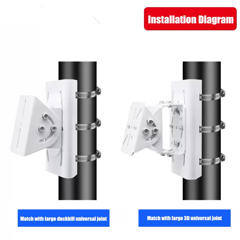 Utility Pole Flat Hoop Bracket Upright Post Pillar Security Camera Pole Mount Bracket Vertical Pole/ Horizontal Bar Hoop Plate