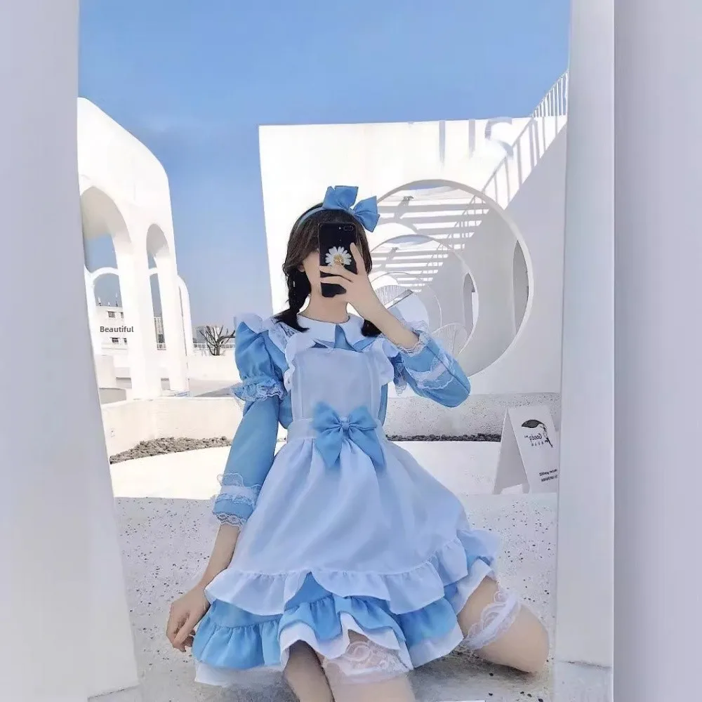 loween Alice in Wonderland Princ Maid orm Long Sve Lolita School orm Soft Cute Princ Skirt Women's Costume