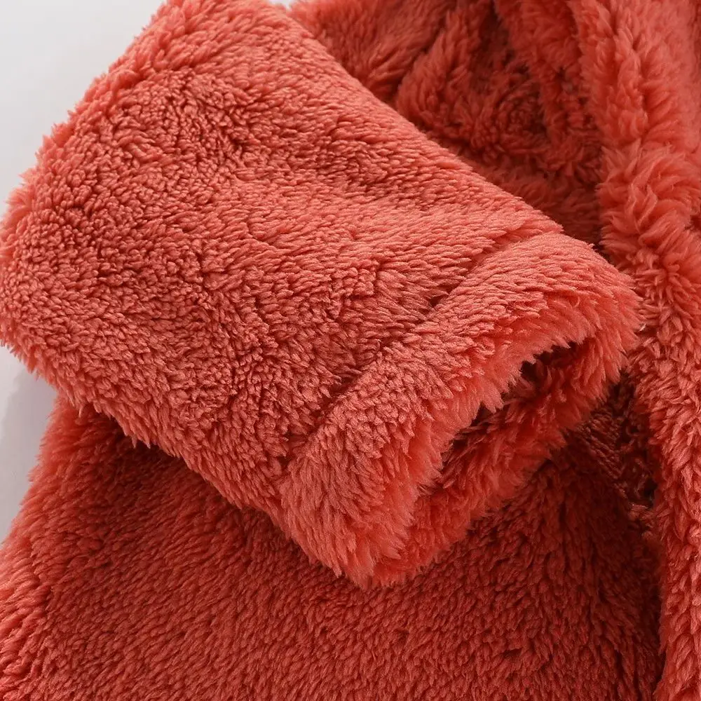 2025 الشتاء 0-12 متر الوليد الطفل بنات بنين دافئ الصوف الدب الأذن رومبير بذلة سميكة مريحة متعدد الألوان الرضع مقنعين بذلة #5