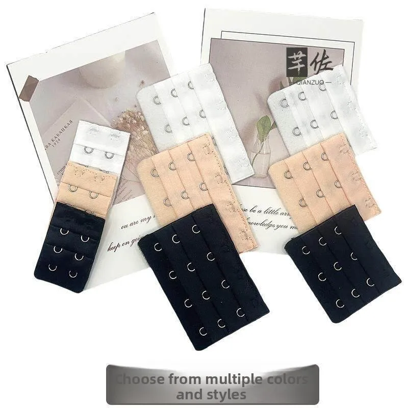 Adjustable Extended Four Three Two Rows Bra Clips Underwear Buckles Cotton Material Anti-Slip Clasps Full Coverage Chest Conn...