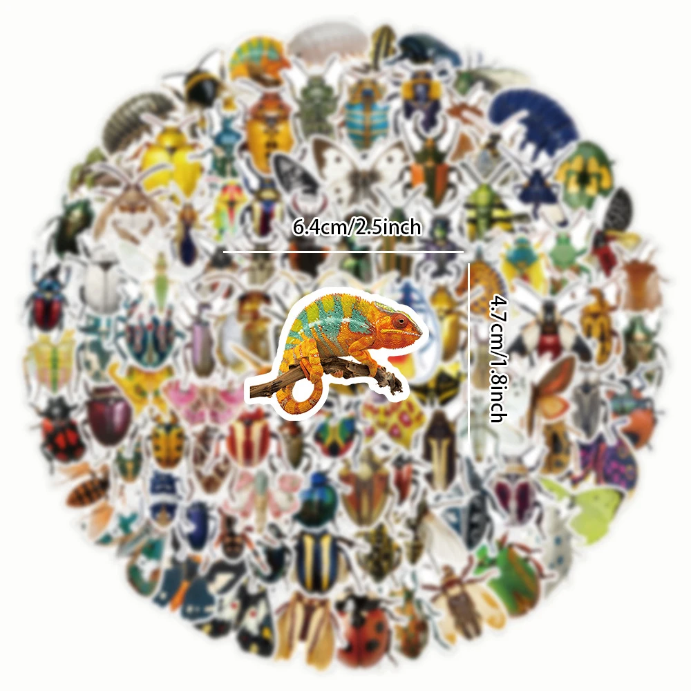 

10/50/100/200pcs Cool Insect Animal Stickers Cartoon Butterfly Beetle Decals DIY Skateboard Laptop Helmet Funny Graffiti Sticker