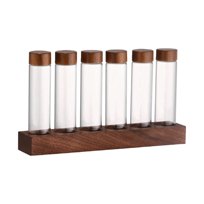 Glass Test Tube Display Stand Barista Tools Single Tube Storage Coffee Bean Dispensing Bottle Coffee Sealed Jar Beans