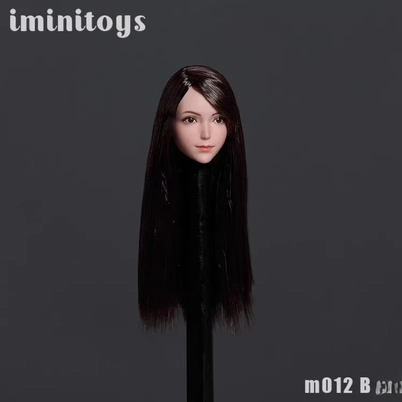 M012 1/6 Scale Asian Girl Head Sculpt Short Long Hair Model for 12 Inch Pale Skin Body PH JIAOU DOLL Action Figures