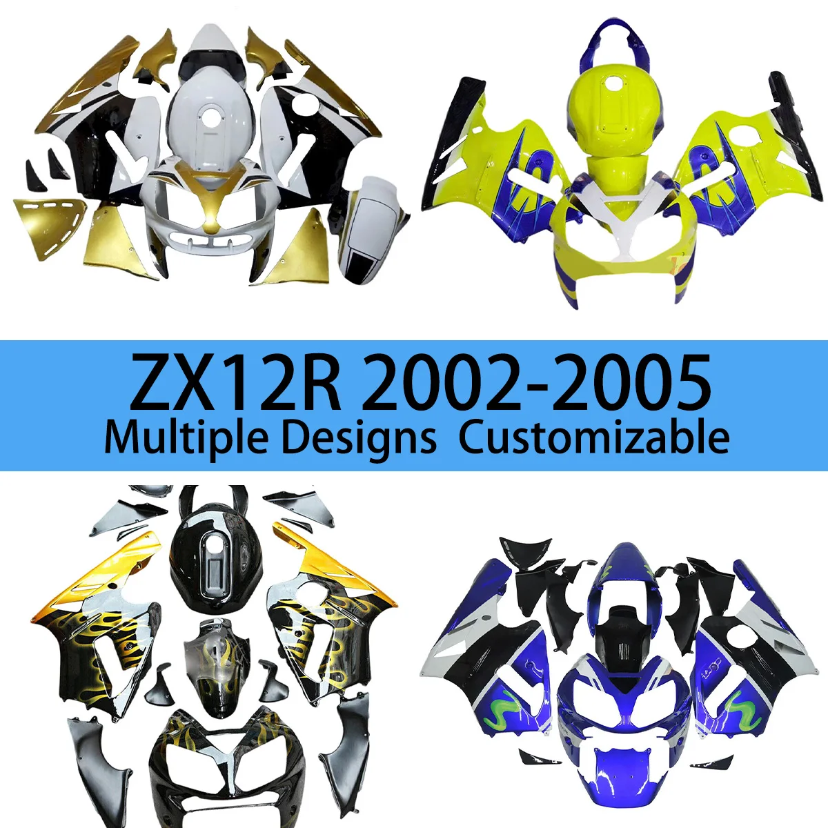 Cool Fairing Kit ZX 10R 2002 2003 2004 2005 Motorcycle Fairings Free Custom Bodywork Set for KAWASAKI ZX10R 02 03 04 05