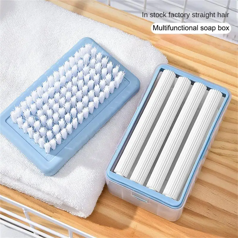 Large Size Space Saver Easy To Use Innovative Soap Dish With Roller Multi-functional Household Items Laundry Brush Sanitary