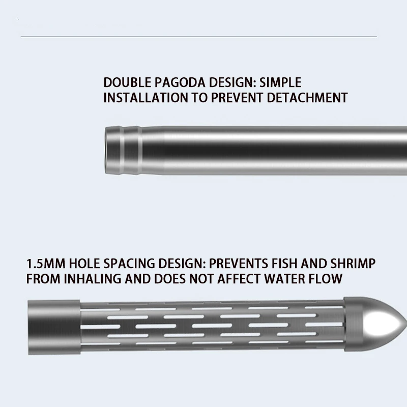 Fish tank inlet and outlet filter stainless steel tube extendable component anti fish and shrimp aquarium filter accessories
