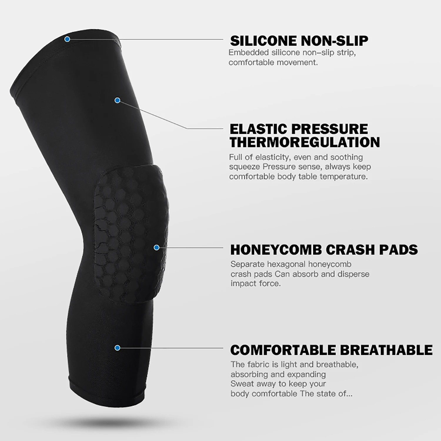 Support Knee Brace Honeycomb Foam Knee Pads Basketball Volleyball Support Compression Leg Sleeve Support Sport Kneepad Fitness