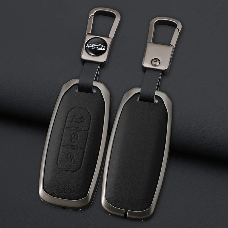 

Zinc Alloy Car Smart Key Case Cover Shell Keyless Protector Holder Fob For Ford Territory EV Keychain Keyless Remote Accessorie