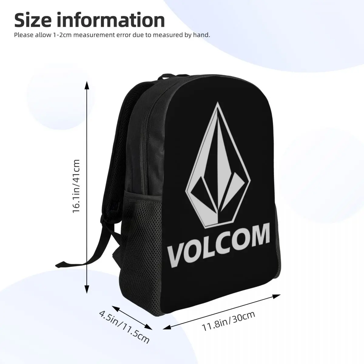 Custom Volcoms Logo Backpacks Women Men Basic Bookbag for College School Bags