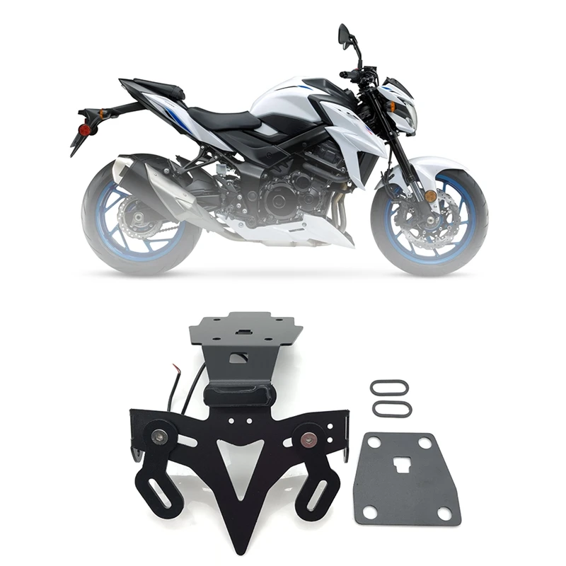 สำหรับ GSXS750 Suzuki 2017-2019 GSXS1000/F 2015-2019โครง dudukan plat ท้ายรถจักรยานยนต์เรียบร้อยพร้อมไฟ LED