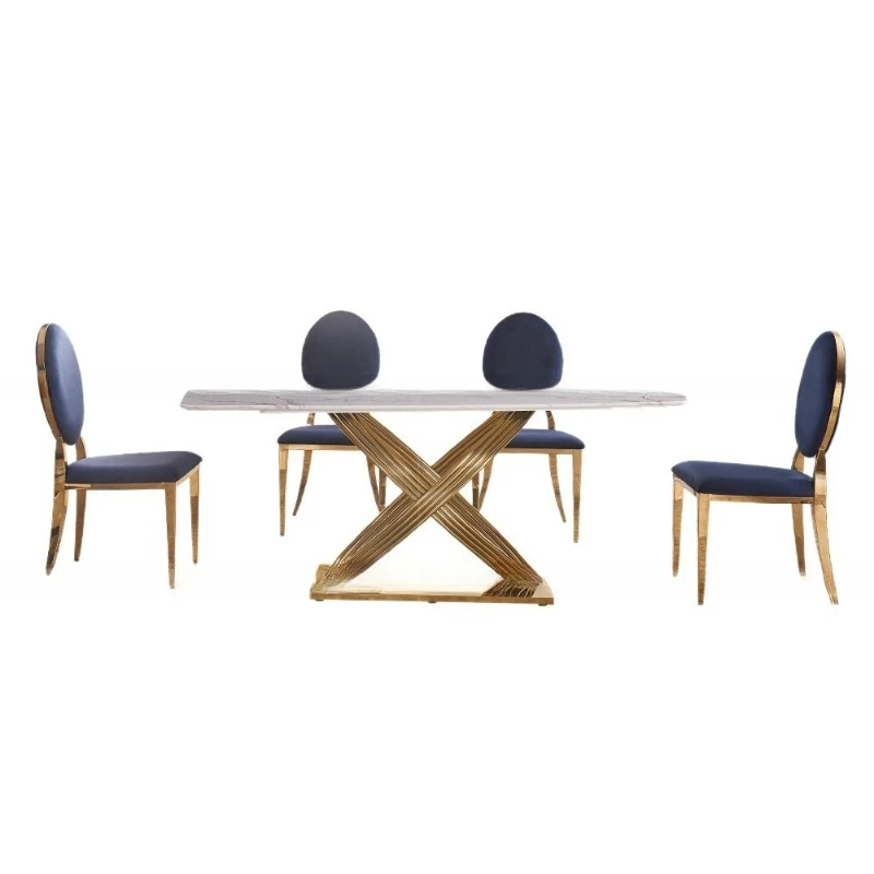 

Light luxury marble dining table, high-end home modern rectangular dining table