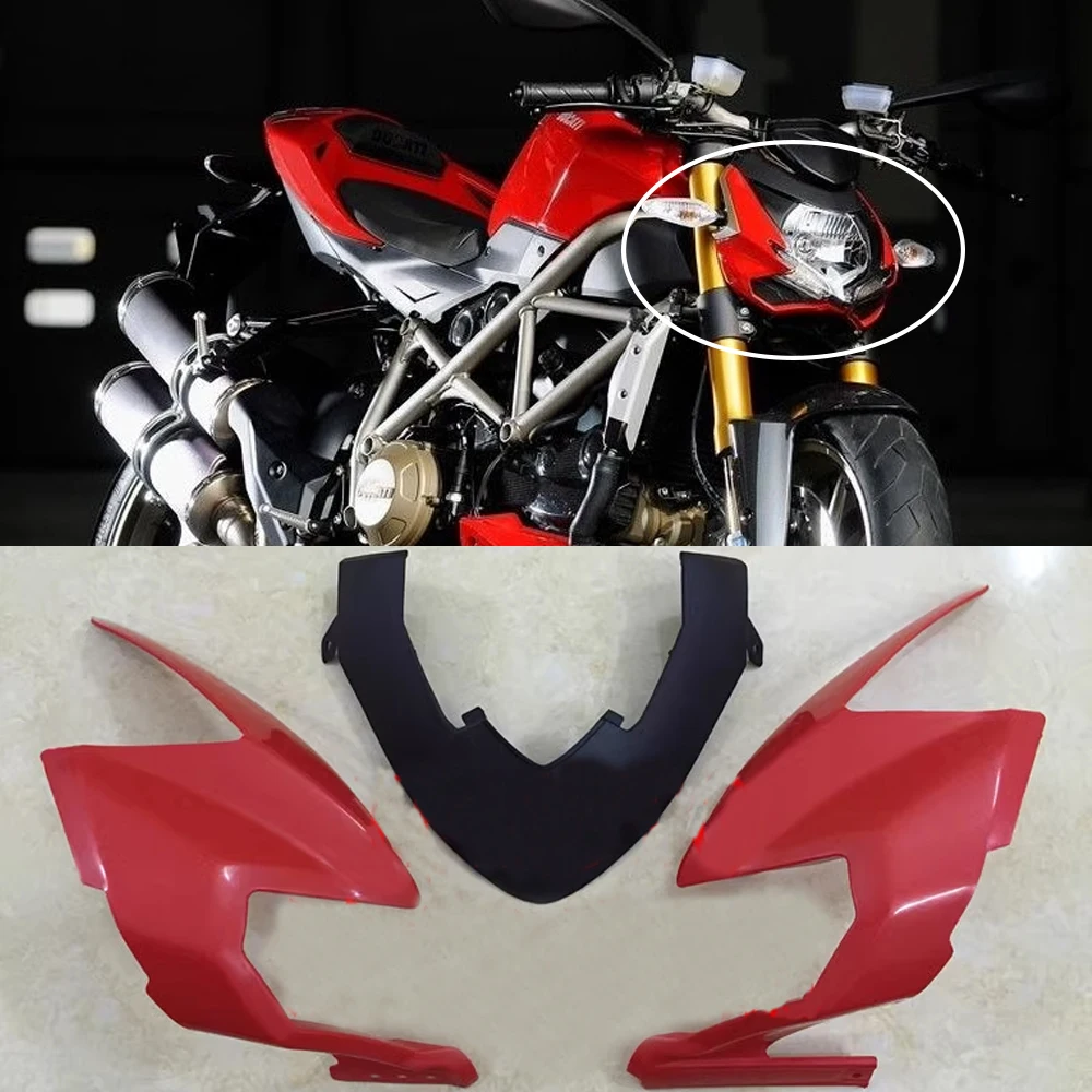 For Ducati 848 Streetfighter Headlight Cover Shroud Cowl Upper Front Nose Fairing Panel Motor Accessories 09 2010 2011 2012 2013