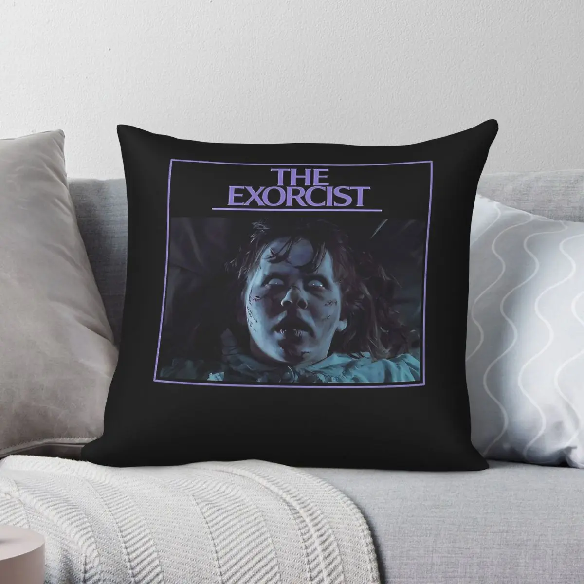 Capa de almofada The Exorcist Regan MacNeil, poliéster, linho, veludo, estampada, com zíper, decorativa, capa de almofada para sofá, 45x45