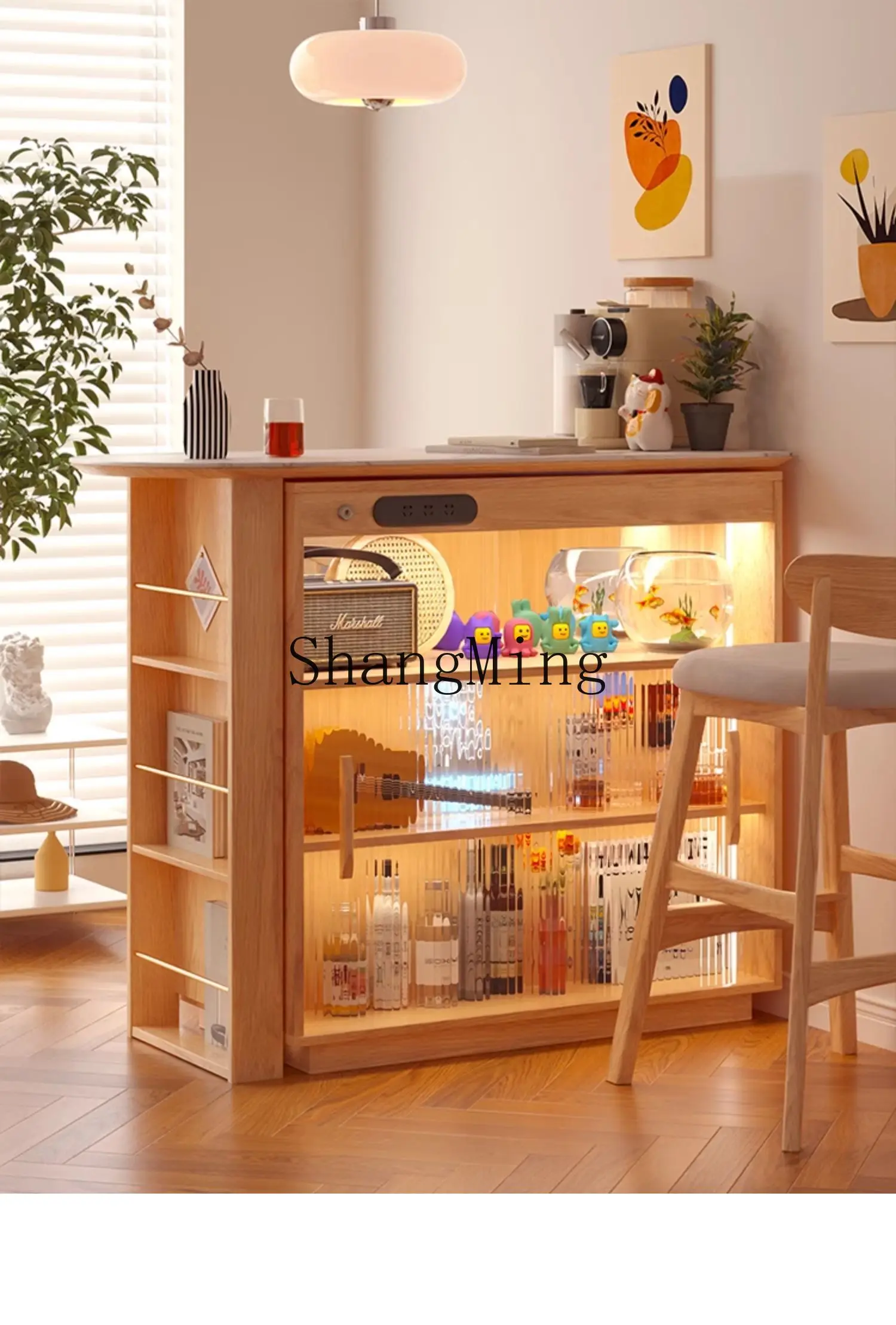 

FG Home Living Room Ash Wood Modern Simple Home Bar Chair Restaurant Solid Wood Chair