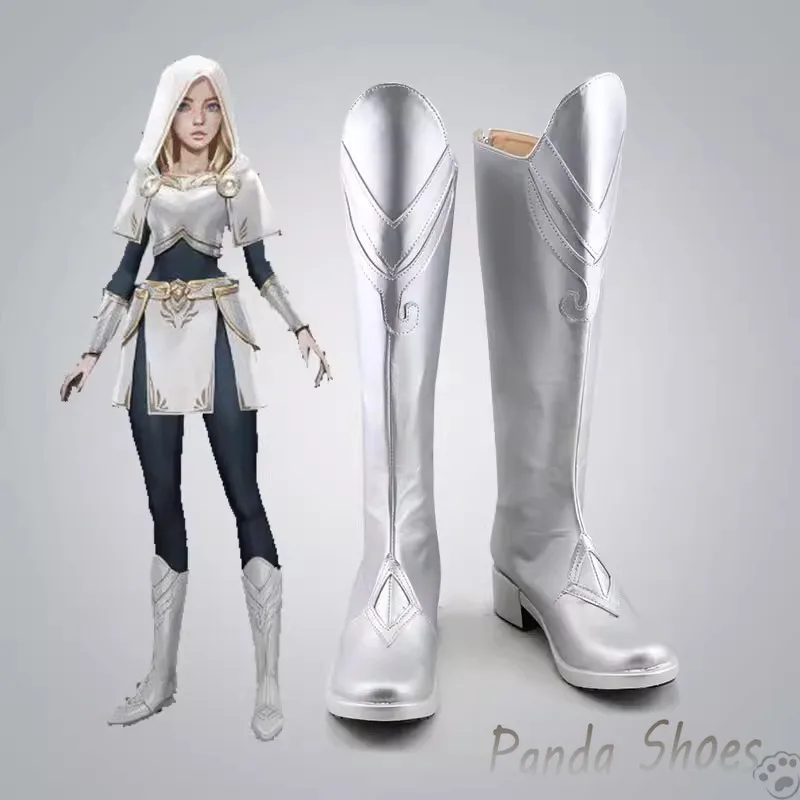 Lol luxanna crown guard cosplay schuhe spiel liga der legenden cos lange stiefel luxanna cosplay kostüm prop schuhe für halloween