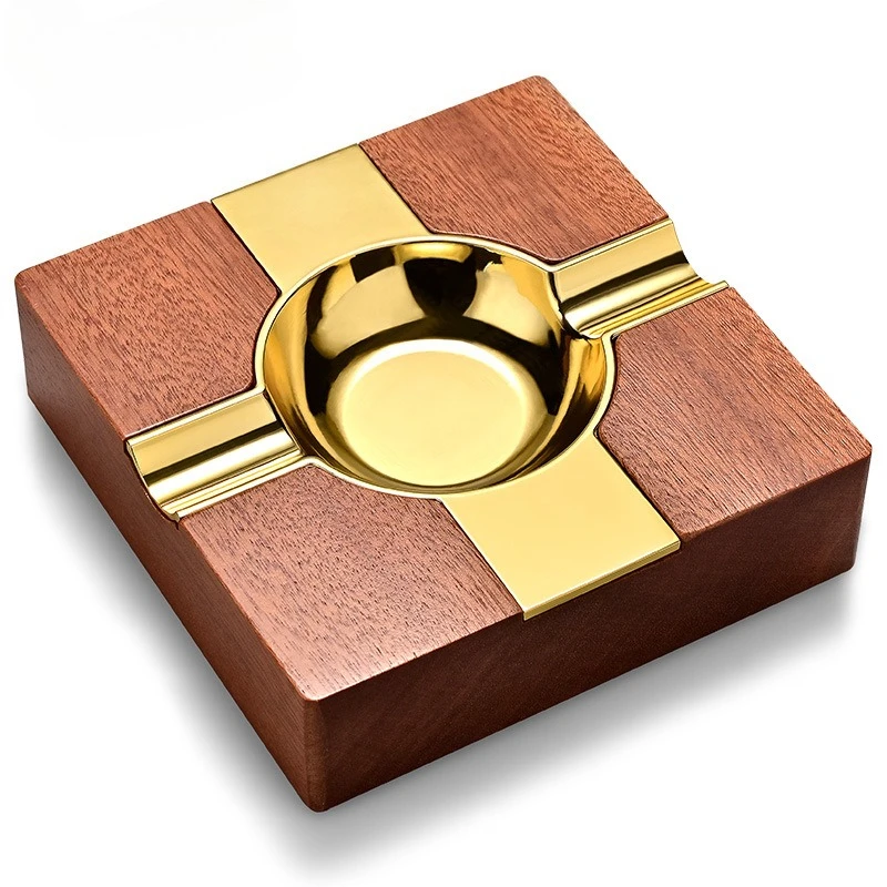 

Пепельница для сигар, креативная, под старину, медная, большого размера, для дома, золотая, для сигарет