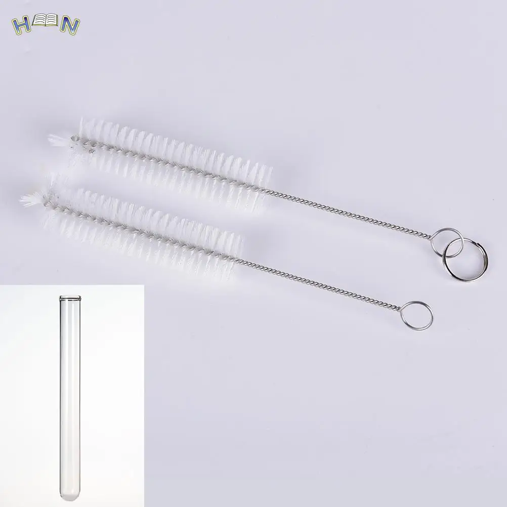 2pcs Reusable Metal Cleaner Brush Test Tube Bottle Cleaning Tool Straws Pipe Test Tube Cleaning Brushes Laboratory Supplies