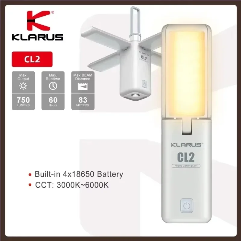 

Klarus CL2 LED Flashlight Camping Lights Portable Lantern Flashlight 10000mAh Powerbank for Self Defense Camping Lantern