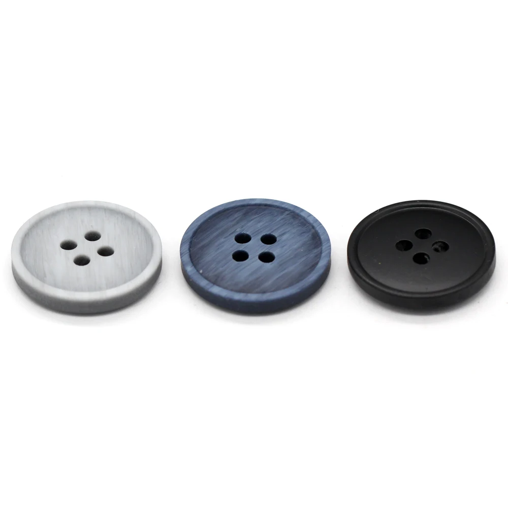 EQUBO 10Pcs 15/20mm Round Black Blue Grey Resin Buttons for Clothing Fashion Men Coat Suit Jacket Sewing Accessories Wholesale