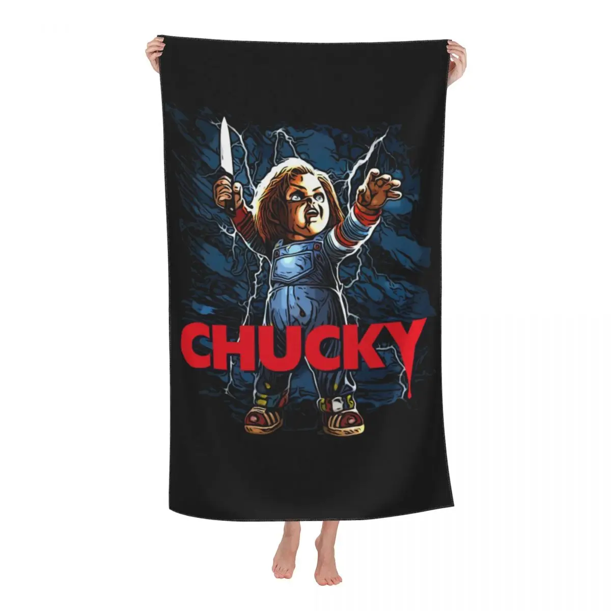 Custom Chucky Child's Play Doll Super Soft Microfiber Bath Beach Towel Quick Drying Good Guys Bathroom Yoga Towels