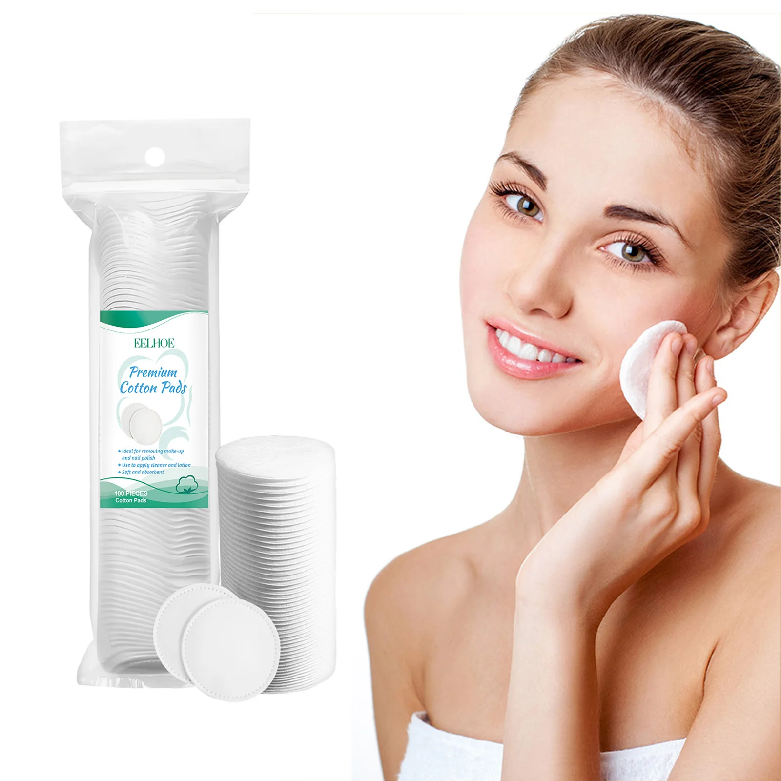 100-300 個のフェイスメイク落としパッド使い捨て化粧品ワイプソフトラウンドコットンパッド毎日のフェイシャルクリーニングメイク落としツール