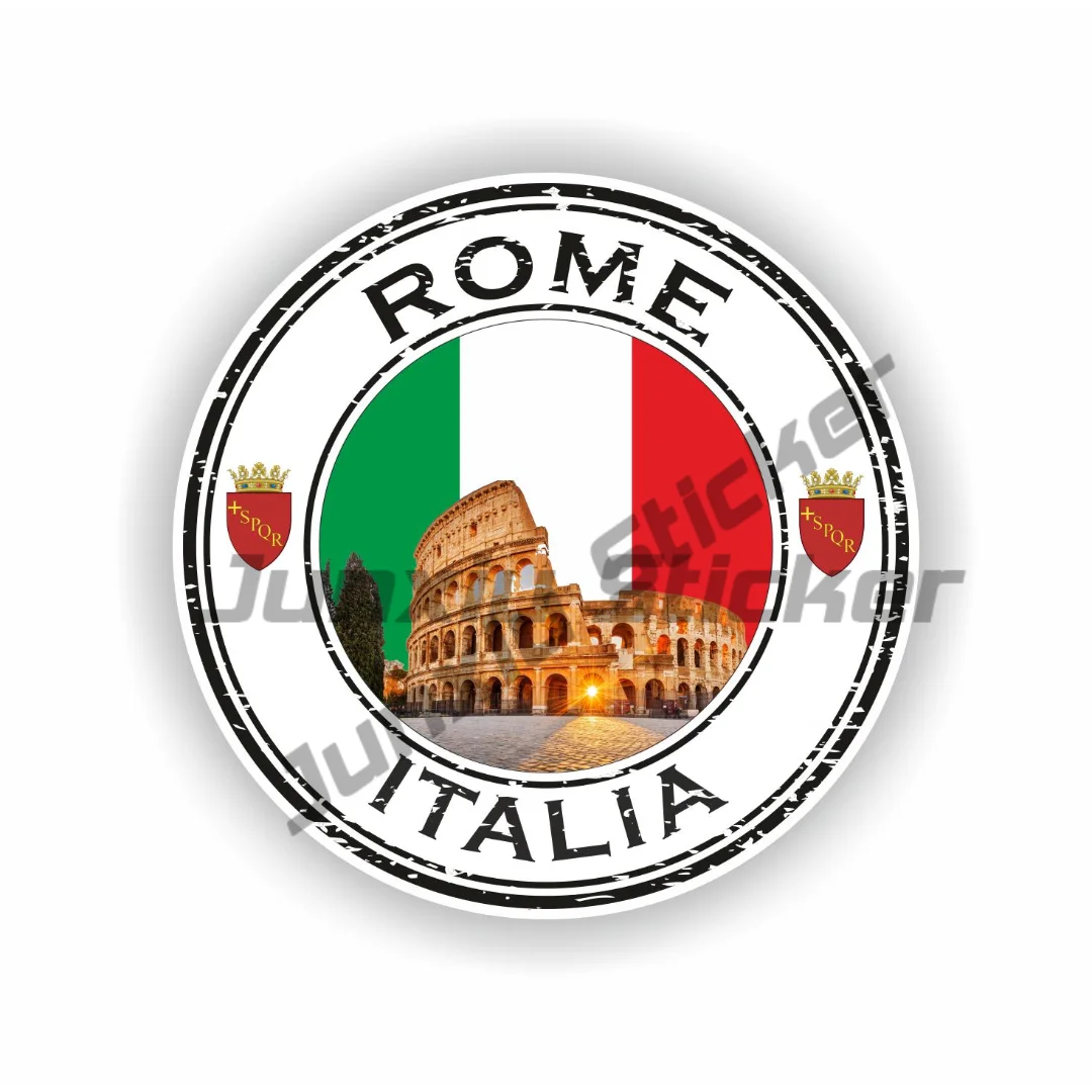 

Rome Roma Colosseum Italy Italia Seal Sticker Round High Quality Vinyl Decal For Helmet Laptop Weatherproof Decoration Auto